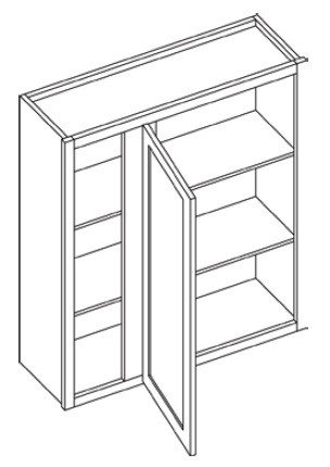 KCD Shaker White w/ Recessed Drawer 5PC Blind Wall Cabinet - SW-BW2436-5PC