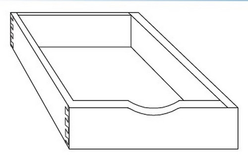 KCD Shaker White w/ Recessed Drawer 5PC 36" Natural Soft Close Roll Out Tray - SW-ROT36-SC-5PC