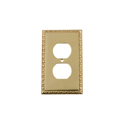 Nostalgic Warehouse - Egg & Dart Switch Plate with Outlet in Polished Brass - EADSWPLTD - 719980