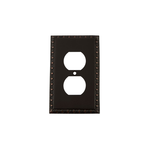 Nostalgic Warehouse - Egg & Dart Switch Plate with Outlet in Timeless Bronze - EADSWPLTD - 719692