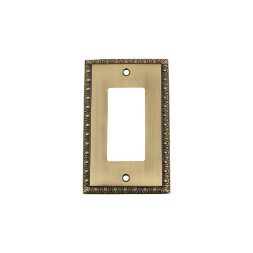Nostalgic Warehouse - Egg & Dart Switch Plate with Single Rocker in Antique Brass - EADSWPLTR1 - 719761