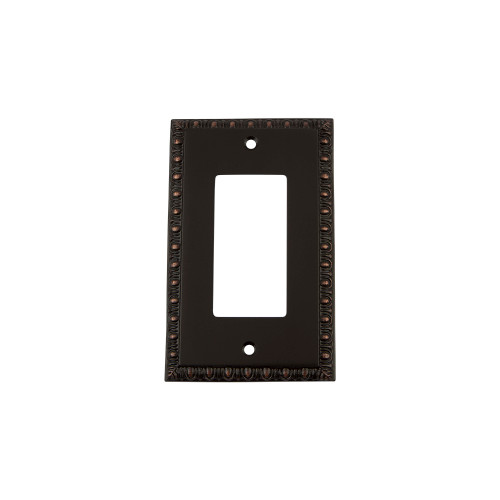 Nostalgic Warehouse - Egg & Dart Switch Plate with Single Rocker in Timeless Bronze - EADSWPLTR1 - 719689