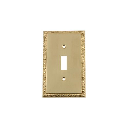 Nostalgic Warehouse - Egg & Dart Switch Plate with Single Toggle in Polished Brass - EADSWPLTT1 - 719974