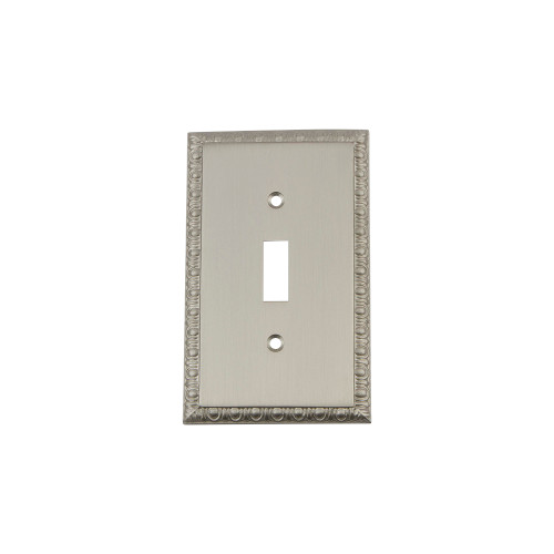 Nostalgic Warehouse - Egg & Dart Switch Plate with Single Toggle in Satin Nickel - EADSWPLTT1 - 720046