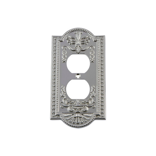 Nostalgic Warehouse - Meadows Switch Plate with Outlet in Bright Chrome - MEASWPLTD - 719860