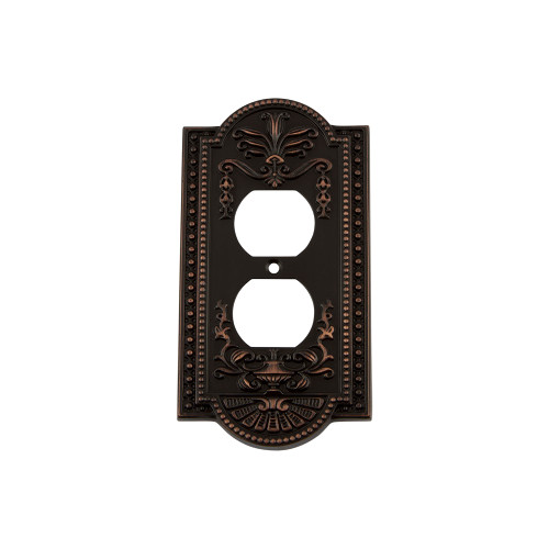 Nostalgic Warehouse - Meadows Switch Plate with Outlet in Timeless Bronze - MEASWPLTD - 719644