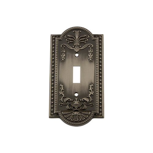 Nostalgic Warehouse - Meadows Switch Plate with Single Toggle in Antique Pewter - MEASWPLTT1 - 719782