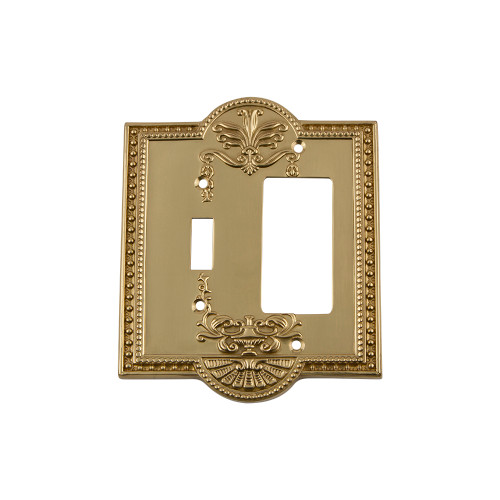 Nostalgic Warehouse - Meadows Switch Plate with Toggle and Rocker in Polished Brass - MEASWPLTTR - 719934