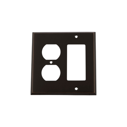 Nostalgic Warehouse - New York Switch Plate with Rocker and Outlet in Timeless Bronze - NYKSWPLTRD - 719636