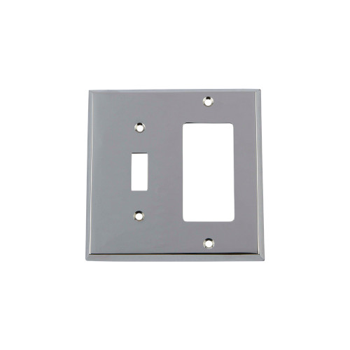 Nostalgic Warehouse - New York Switch Plate with Toggle and Rocker in Bright Chrome - NYKSWPLTTR - 719850