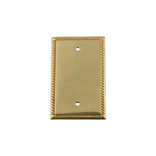 Nostalgic Warehouse - Rope Switch Plate with Blank Cover in Polished Brass - ROPSWPLTB - 719973