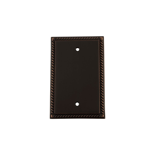 Nostalgic Warehouse - Rope Switch Plate with Blank Cover in Timeless Bronze - ROPSWPLTB - 719685