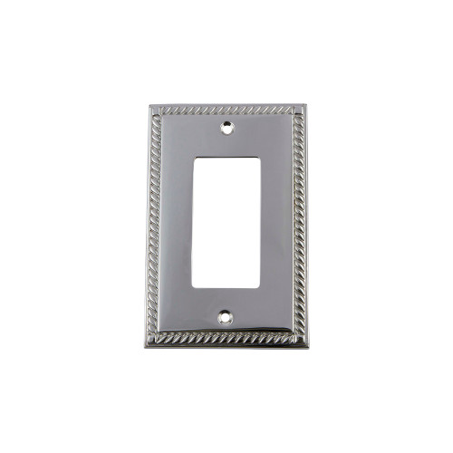 Nostalgic Warehouse - Rope Switch Plate with Single Rocker in Bright Chrome - ROPSWPLTR1 - 719893