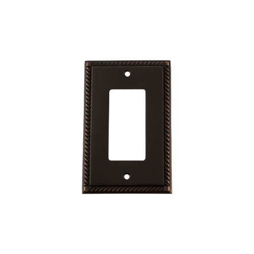 Nostalgic Warehouse - Rope Switch Plate with Single Rocker in Timeless Bronze - ROPSWPLTR1 - 719677