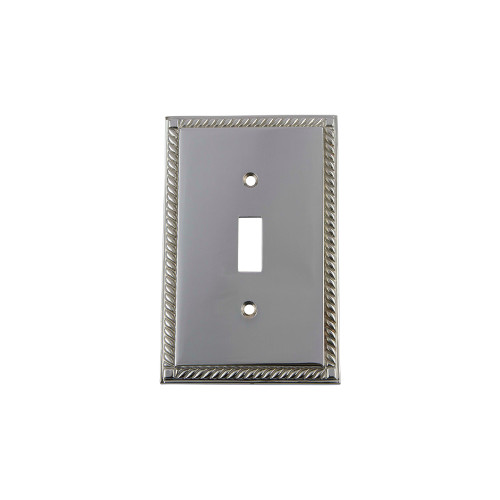 Nostalgic Warehouse - Rope Switch Plate with Single Toggle in Bright Chrome - ROPSWPLTT1 - 719890