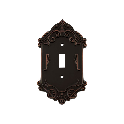 Nostalgic Warehouse - Victorian Switch Plate with Single Toggle in Timeless Bronze - VICSWPLTT1 - 719650