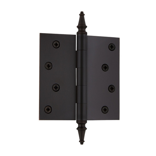Nostalgic Warehouse - 4" Steeple Tip Residential Hinge with Square Corners in Oil-Rubbed Bronze - STEHNG - 746093