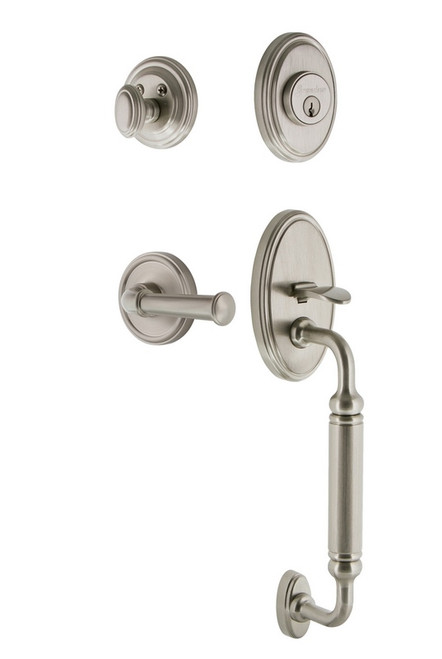 Grandeur Hardware - Georgetown Plate C Grip Entry Set Georgetown Lever in Satin Nickel - GEOGEO - 833023