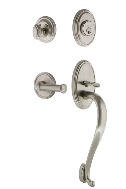 Grandeur Hardware - Georgetown Plate S Grip Entry Set Georgetown Lever in Satin Nickel - GEOGEO - 833038