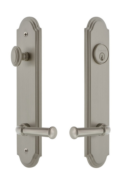 Grandeur Hardware - Hardware Arc Tall Plate Complete Entry Set with Georgetown Lever in Satin Nickel - ARCGEO - 841106