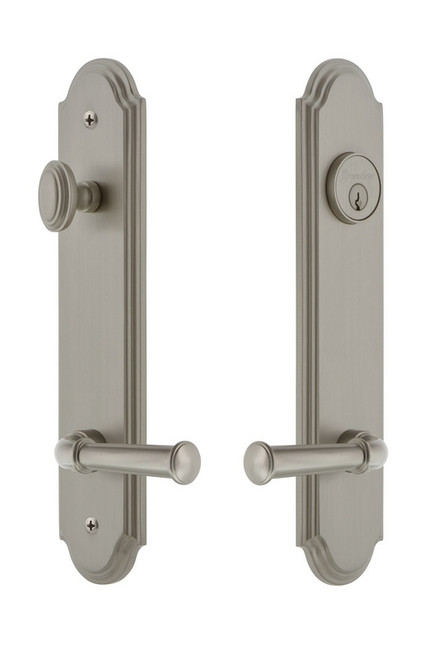 Grandeur Hardware - Hardware Arc Tall Plate Complete Entry Set with Georgetown Lever in Satin Nickel - ARCGEO - 841108