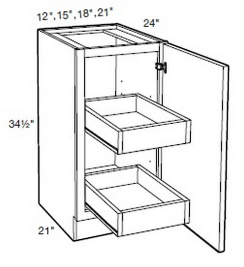 Ideal Cabinetry Manhattan High Gloss Metallic Base Cabinet - B12FH-2T-MHM