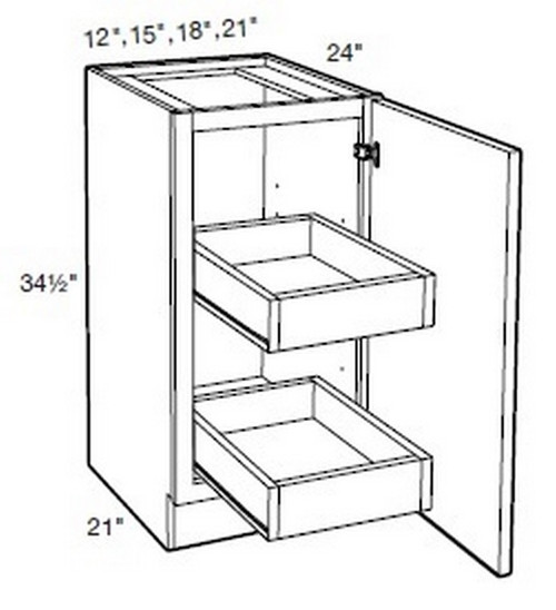 Ideal Cabinetry Manhattan High Gloss White Base Cabinet - B18FH-2T-MHW