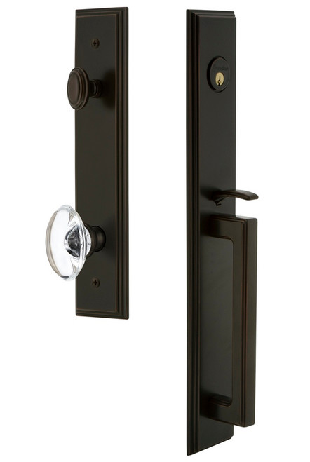 Grandeur Hardware - Carre One-Piece Dummy Handleset with D Grip and Provence Knob in Timeless Bronze - CARDGRPRO - 849162