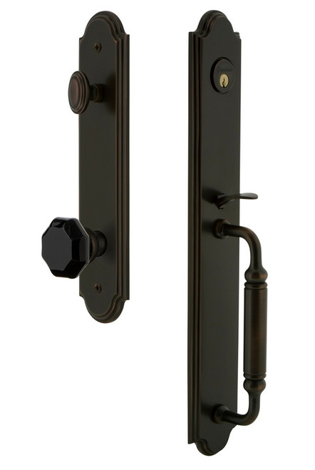Grandeur Arc One-Piece Handleset with C Grip and Lyon Knob in Timeless Bronze - ARCCGRLYO - 852123