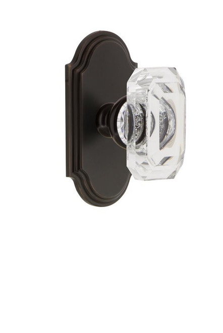 Grandeur Hardware - Arc Plate Double Dummy with Baguette Crystal Knob in Timeless Bronze - ARCBCC - 828178