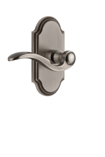Grandeur Hardware - Arc Plate Double Dummy with Bellagio Lever in Antique Pewter - ARCBEL - 811435