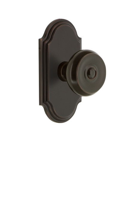 Grandeur Hardware - Arc Plate Double Dummy with Bouton Knob in Timeless Bronze - ARCBOU - 811536