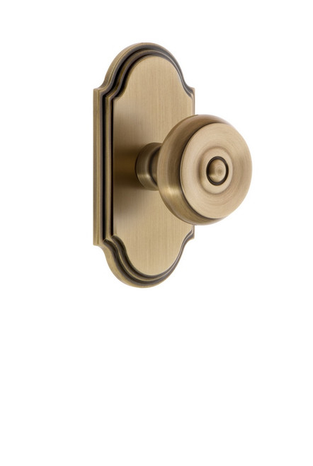 Grandeur Hardware - Arc Plate Double Dummy with Bouton Knob in Vintage Brass - ARCBOU - 811537