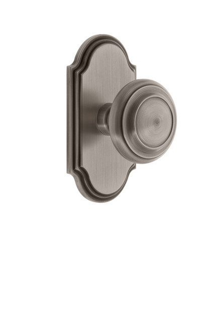 Grandeur Hardware - Arc Plate Double Dummy with Circulaire Knob in Antique Pewter - ARCCIR - 811540