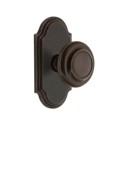 Grandeur Hardware - Arc Plate Double Dummy with Circulaire Knob in Timeless Bronze - ARCCIR - 811543