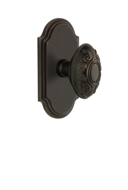 Grandeur Hardware - Arc Plate Double Dummy with Grande Victorian Knob in Timeless Bronze - ARCGVC - 811466