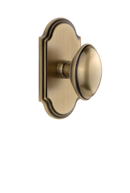 Grandeur Hardware - Arc Plate Dummy with Eden Prairie Knob in Vintage Brass - ARCEDN - 811334