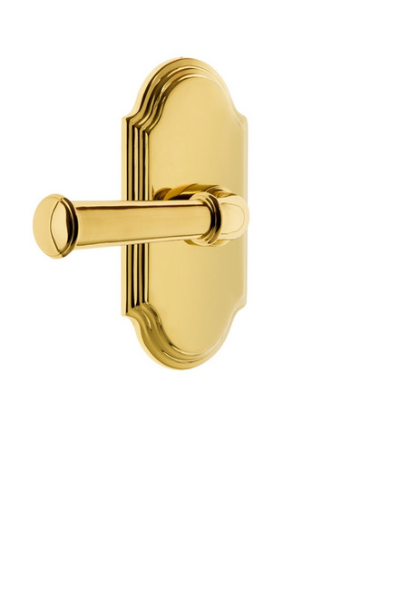 Grandeur Hardware - Arc Plate Dummy with Georgetown Lever in Lifetime Brass - ARCGEO - 821082