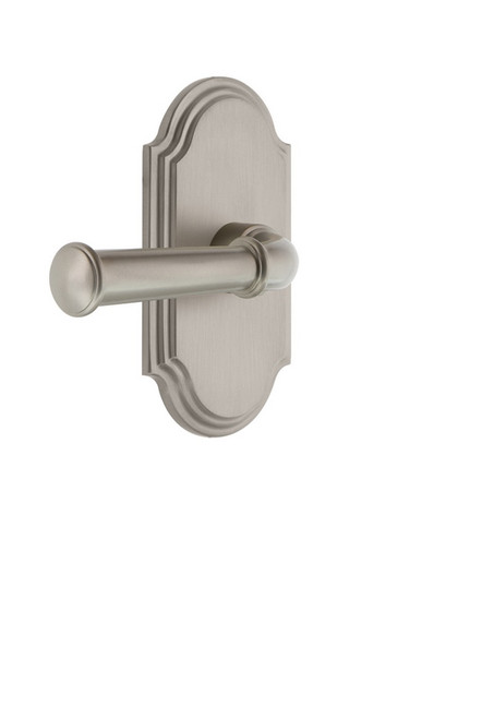 Grandeur Hardware - Arc Plate Dummy with Georgetown Lever in Satin Nickel - ARCGEO - 821085