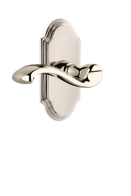 Grandeur Hardware - Arc Plate Dummy with Portofino Lever in Polished Nickel - ARCPRT - 811293