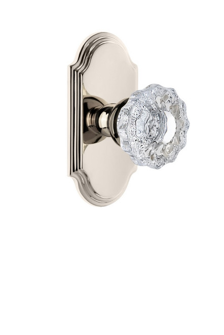 Grandeur Hardware - Arc Plate Dummy with Versailles Crystal Knob in Polished Nickel - ARCVER - 811378