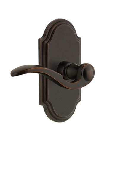 Grandeur Hardware - Arc Plate Passage with Bellagio Lever in Timeless Bronze - ARCBEL - 811151