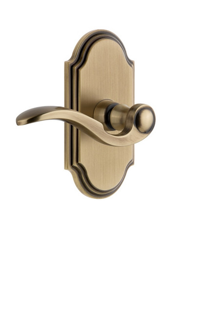 Grandeur Hardware - Arc Plate Passage with Bellagio Lever in Vintage Brass - ARCBEL - 811152