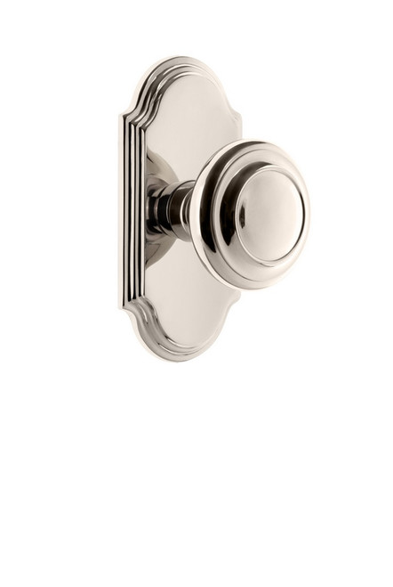 Grandeur Hardware - Arc Plate Passage with Circulaire Knob in Polished Nickel - ARCCIR - 811273