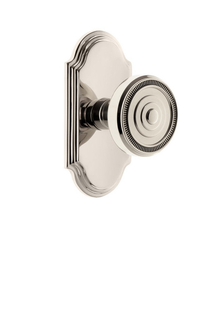 Grandeur Hardware - Arc Plate Passage with Soleil Knob in Polished Nickel - ARCSOL - 811280