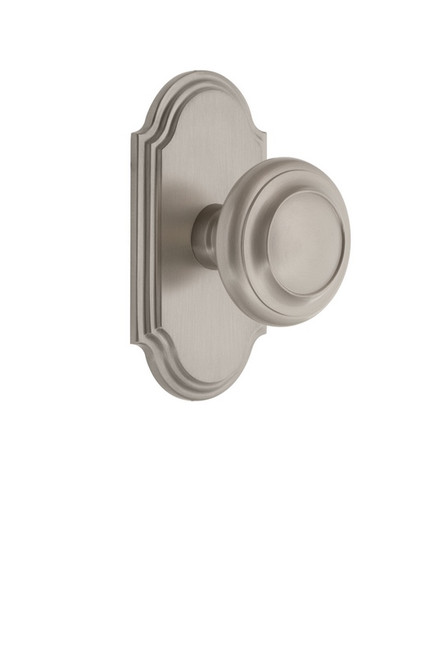 Grandeur Hardware - Arc Plate Privacy with Circulaire Knob in Satin Nickel - ARCCIR - 821590