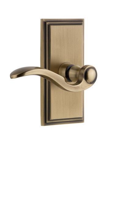 Grandeur Hardware - Carre Plate Dummy with Bellagio Lever in Vintage Brass - CARBEL - 810844