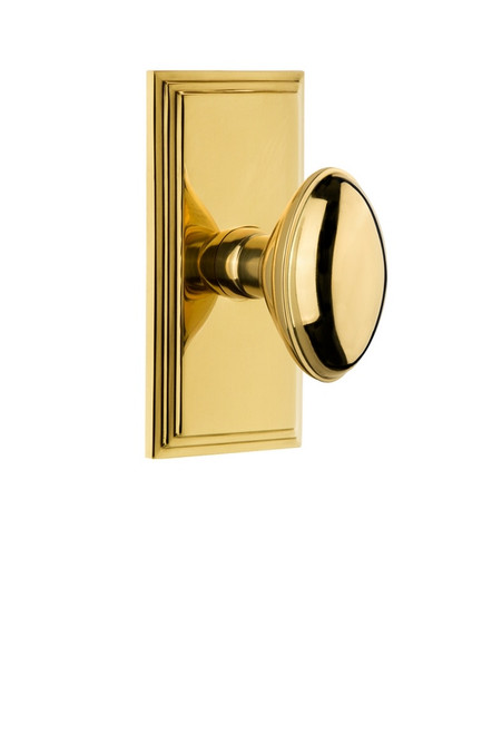 Grandeur Hardware - Carre Plate Dummy with Eden Prairie Knob in Polished Brass - CAREDN - 810876