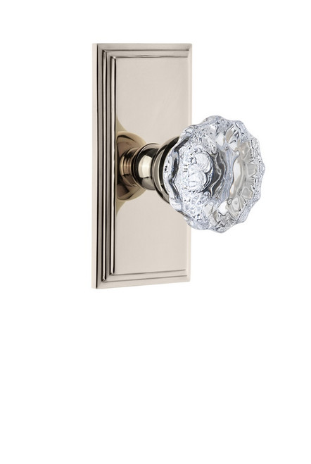 Grandeur Hardware - Carre Plate Dummy with Fontainebleau Crystal Knob in Polished Nickel - CARFON - 810916