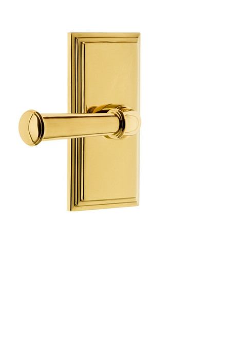 Grandeur Hardware - Carre Plate Dummy with Georgetown Lever in Polished Brass - CARGEO - 822818
